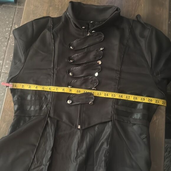 Vampire Viking Overcoat Dress  Solid Mock Neck Halloween Costume Steampu… - Picture 8 of 13